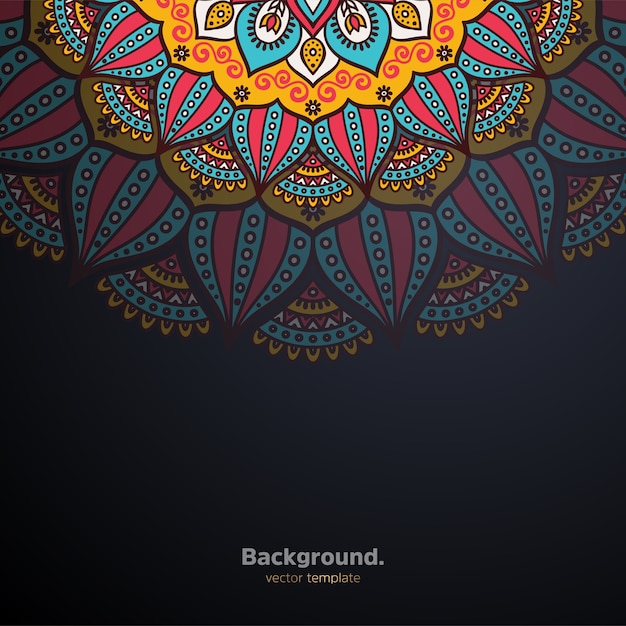 Vector fondo de diseño de mandala ornamental de lujo colorido