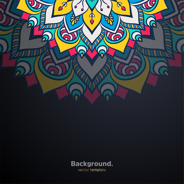 Fondo de diseño de mandala ornamental de lujo colorido