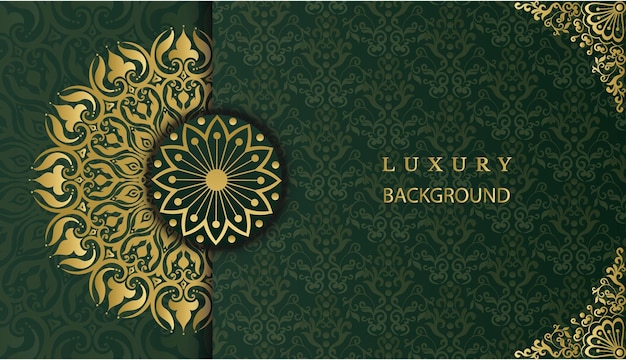 Fondo de diseño de mandala ornamental de lujo creativo en color dorado. tarjeta de felicitación decorativa.