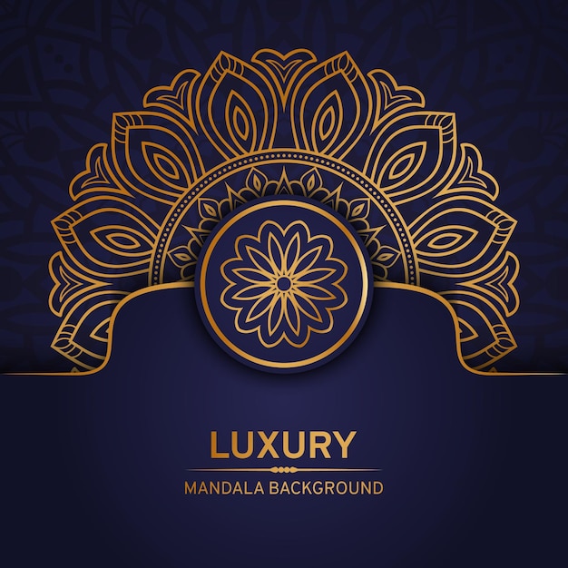 Fondo de diseño de mandala ornamental de lujo con decoración dorada