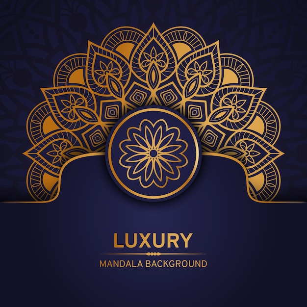 Fondo de diseño de mandala ornamental de lujo con decoración dorada