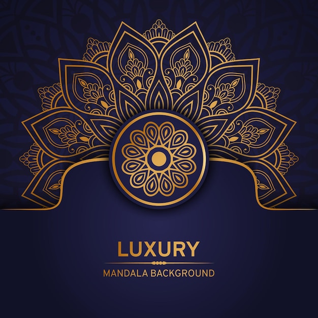 Fondo de diseño de mandala ornamental de lujo con decoración dorada