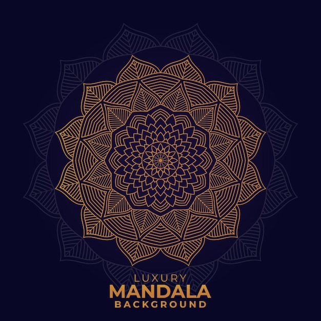 Fondo de diseño de mandala ornamental de lujo, mandala ornamental de lujo de color dorado
