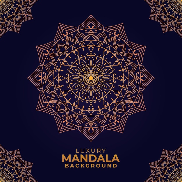 Fondo de diseño de mandala ornamental de lujo, mandala ornamental de lujo de color dorado