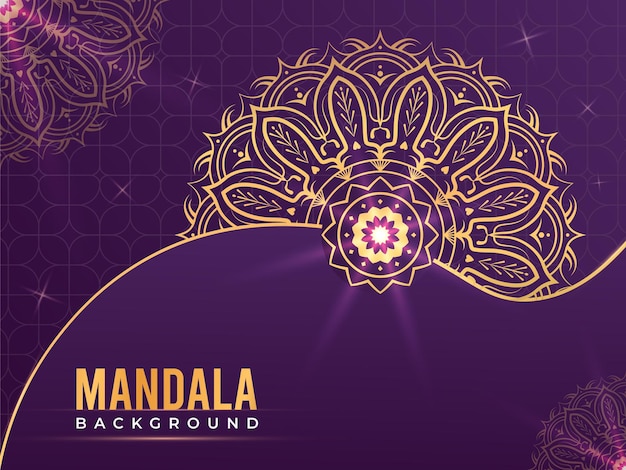 Fondo de diseño de mandala ornamental de lujo moderno en color dorado