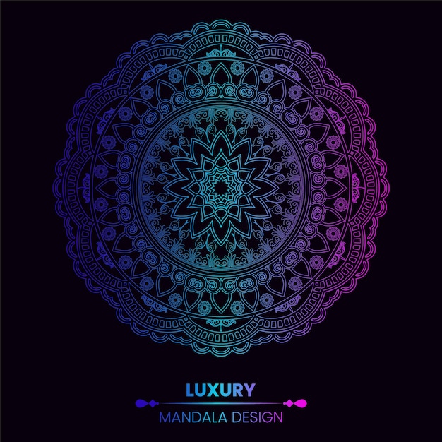 Vector fondo de diseño de mandala ornamental de lujo en multicolor