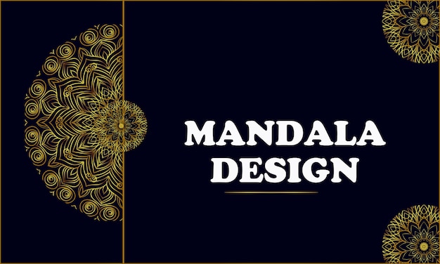 Fondo de diseño de mandala ornamental de lujo en oro