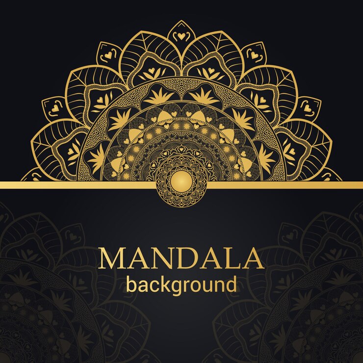 Fondo de diseño de mandala ornamental de lujo en oro