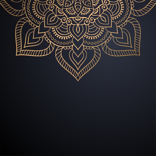 Fondo de diseño de mandala ornamental de lujo en vector de color oro