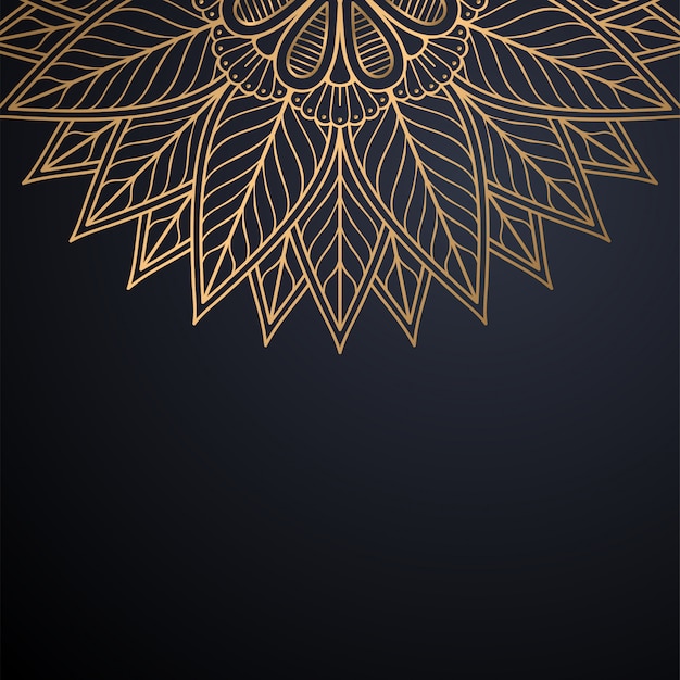 Fondo de diseño de mandala ornamental de lujo en vector de color oro