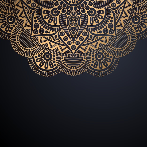 Fondo de diseño de mandala ornamental de lujo en vector de color oro