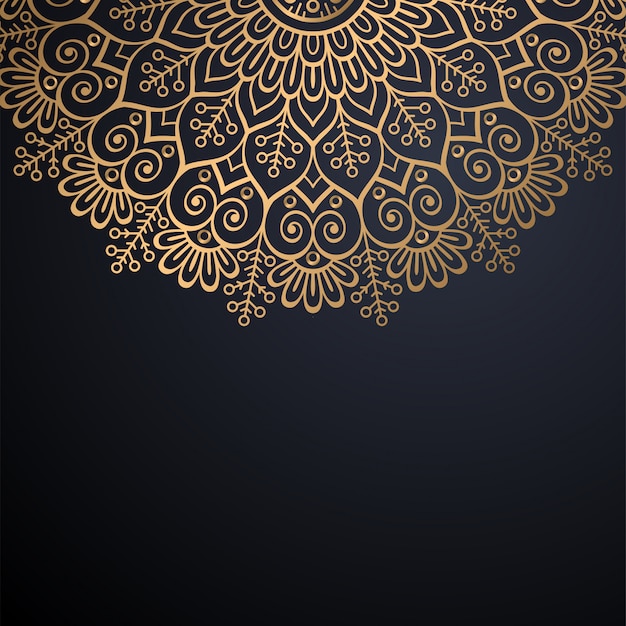 Fondo de diseño de mandala ornamental de lujo en vector de color oro