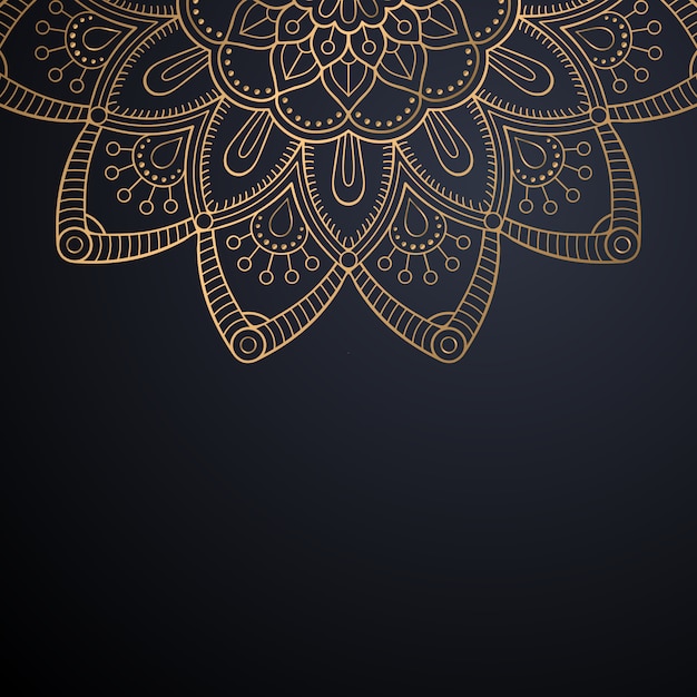 Fondo de diseño de mandala ornamental de lujo en vector de color oro