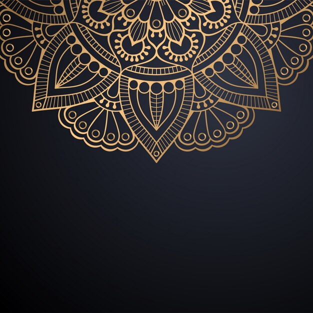 Fondo de diseño de mandala ornamental de lujo en vector de color oro