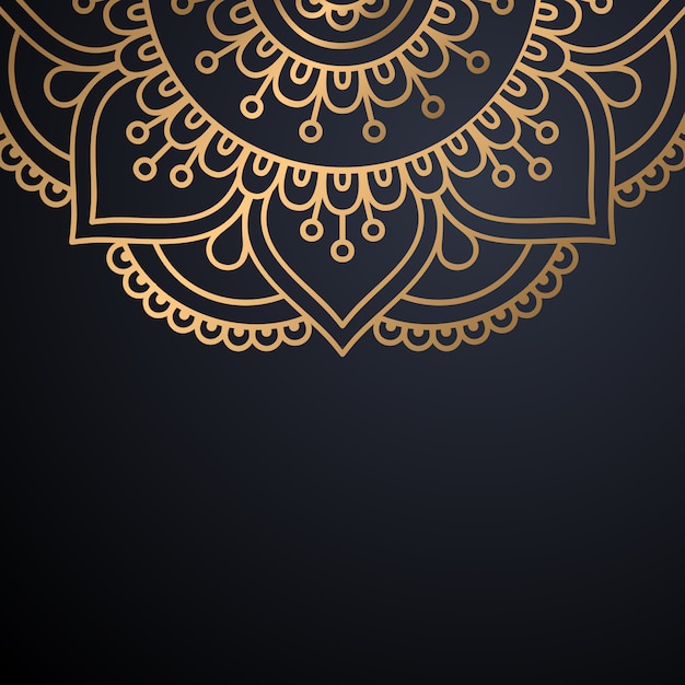 Fondo de diseño de mandala ornamental de lujo en vector de color oro