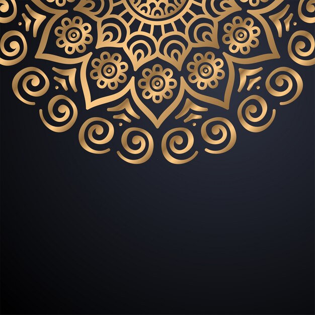 Fondo de diseño de mandala ornamental de lujo en vector de color oro