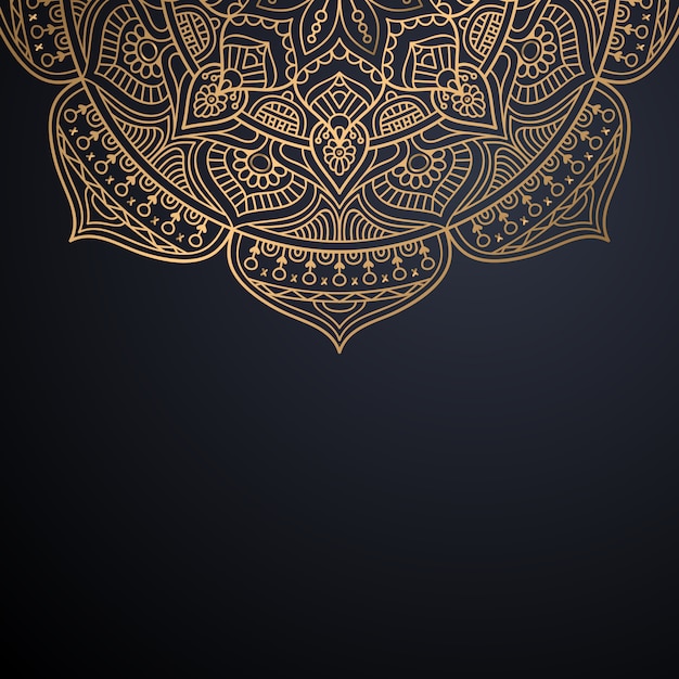 Fondo de diseño de mandala ornamental de lujo en vector de color oro