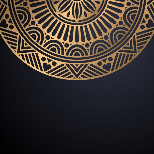 Fondo de diseño de mandala ornamental de lujo en vector de color oro