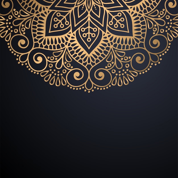Fondo de diseño de mandala ornamental de lujo en vector de color oro