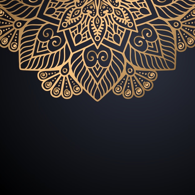 Fondo de diseño de mandala ornamental de lujo en vector de color oro