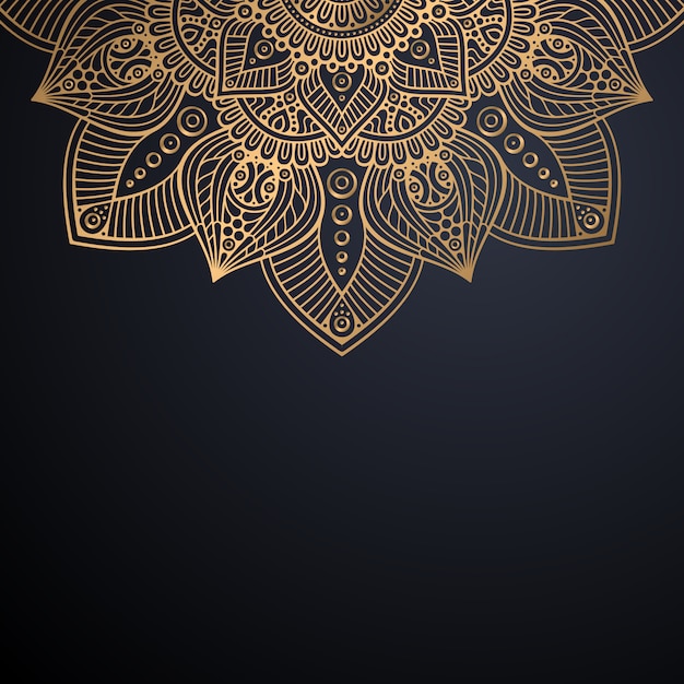 Fondo de diseño de mandala ornamental de lujo en vector de color oro