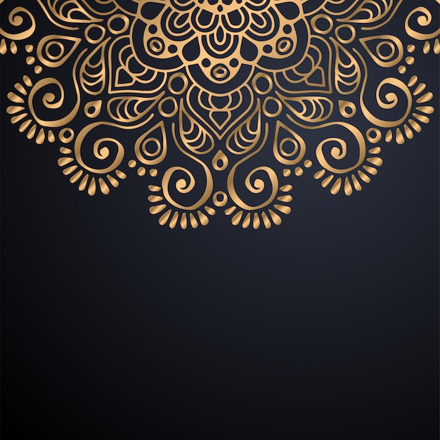 Fondo de diseño de mandala ornamental de lujo en vector de color oro