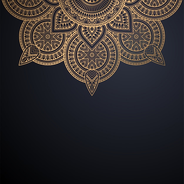 Fondo de diseño de mandala ornamental de lujo en vector de color oro