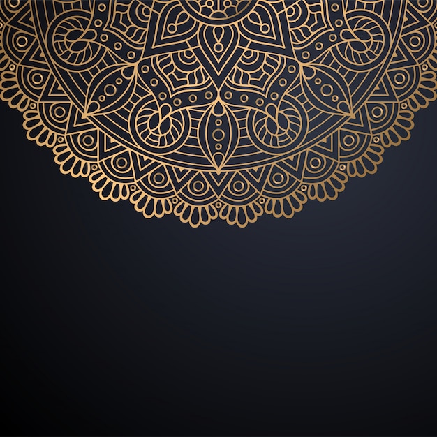 Fondo de diseño de mandala ornamental de lujo en vector de color oro