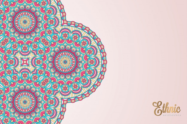 Fondo de diseño de mandala ornamental de lujo en vector de color oro