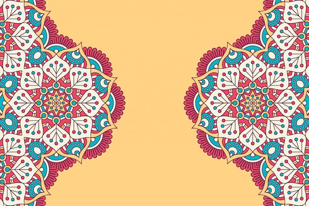 Fondo de diseño de mandala ornamental de lujo en vector de color oro