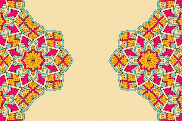 Fondo de diseño de mandala ornamental de lujo en vector de color oro