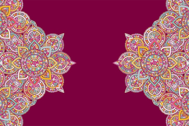 Fondo de diseño de mandala ornamental de lujo en vector de color oro