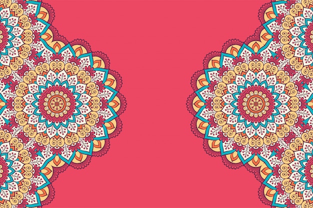 Fondo de diseño de mandala ornamental de lujo en vector de color oro