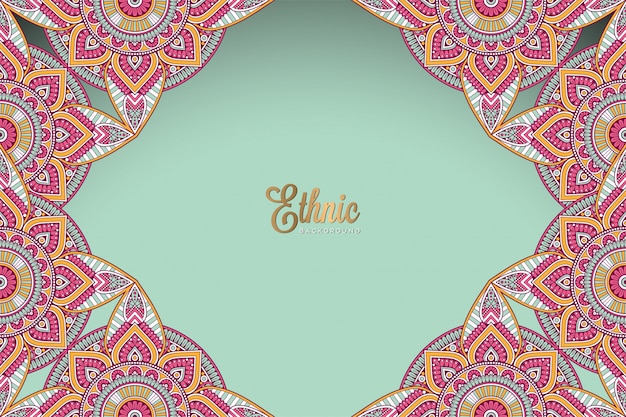 Fondo de diseño de mandala ornamental de lujo en vector de color oro