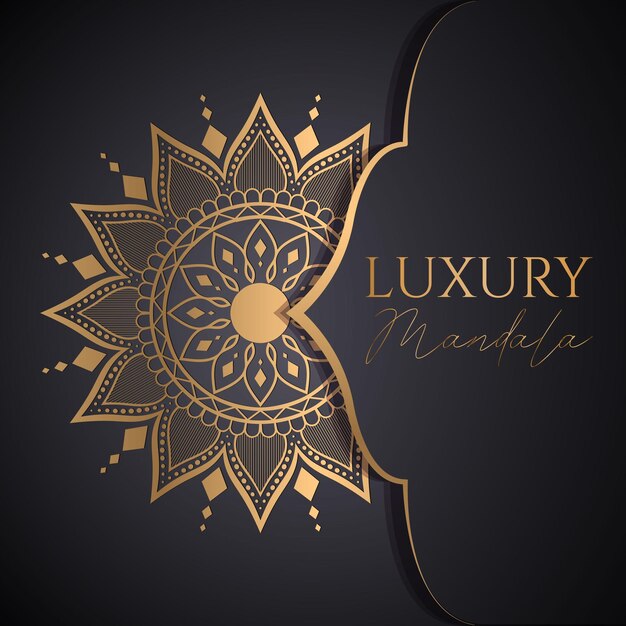 Fondo de diseño de mandala ornamental de lujo en vector de color oro