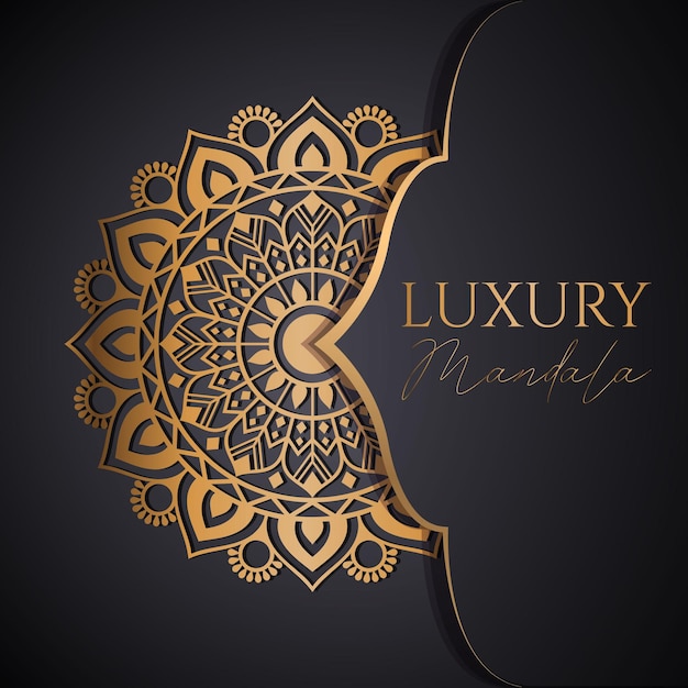 Fondo de diseño de mandala ornamental de lujo en vector de color oro