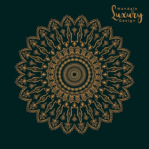 Fondo de diseño de mandala ornamental de lujo en vector de color oro