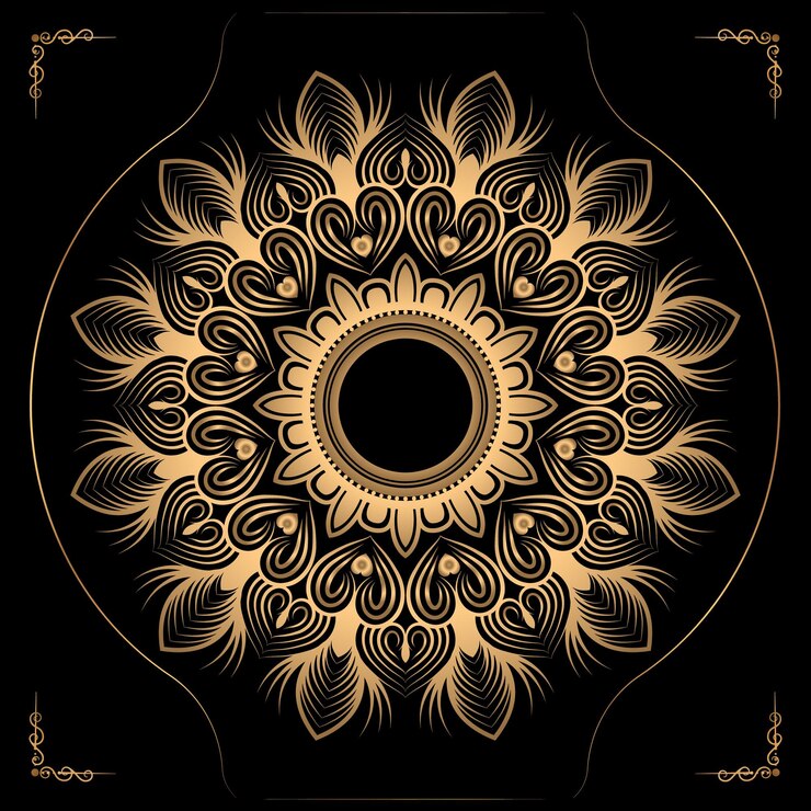 Fondo de diseño de mandala ornamental de lujo en vector de color oro