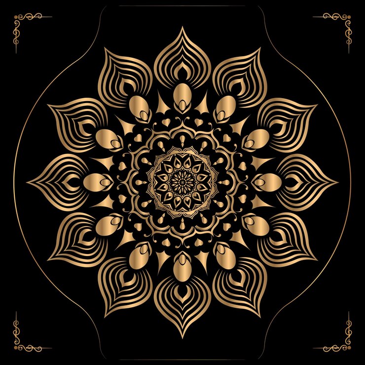 Fondo de diseño de mandala ornamental de lujo en vector de color oro