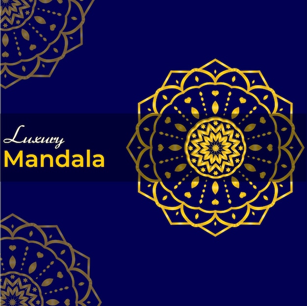 Fondo de diseño de mandala ornamental de lujo en vector de color oro