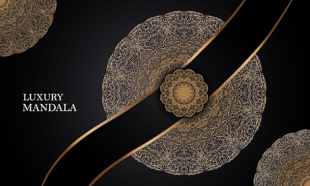 Fondo de diseño de mandala ornamental de lujo en vector de color oro