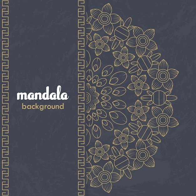 Fondo de diseño de mandala ornamental de lujo en vector de color oro