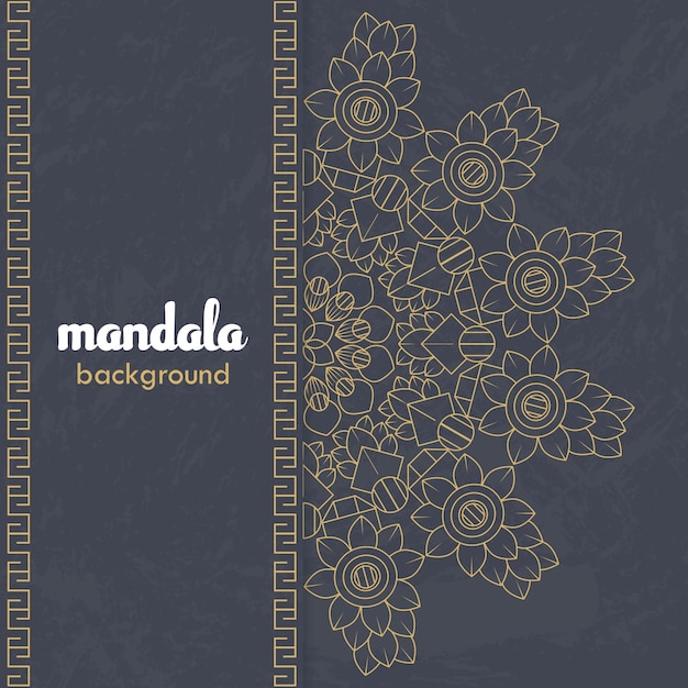 Fondo de diseño de mandala ornamental de lujo en vector de color oro