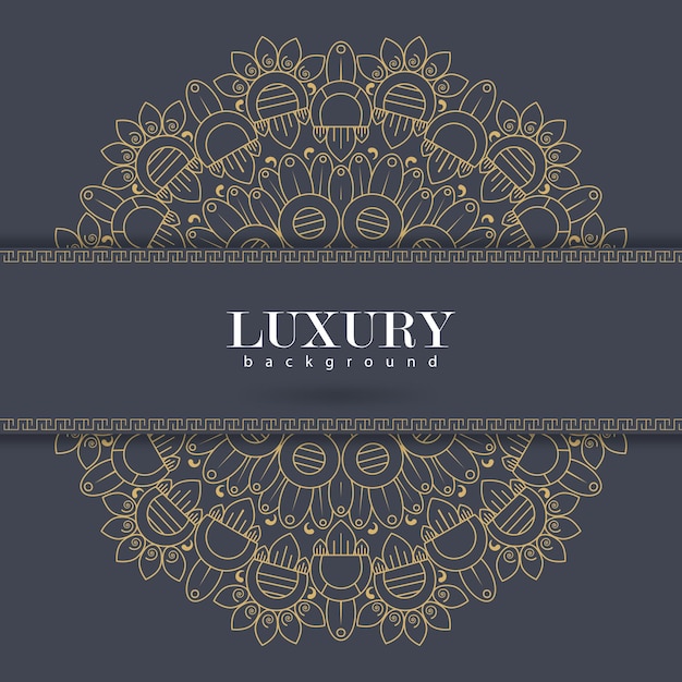 Fondo de diseño de mandala ornamental de lujo en vector de color oro