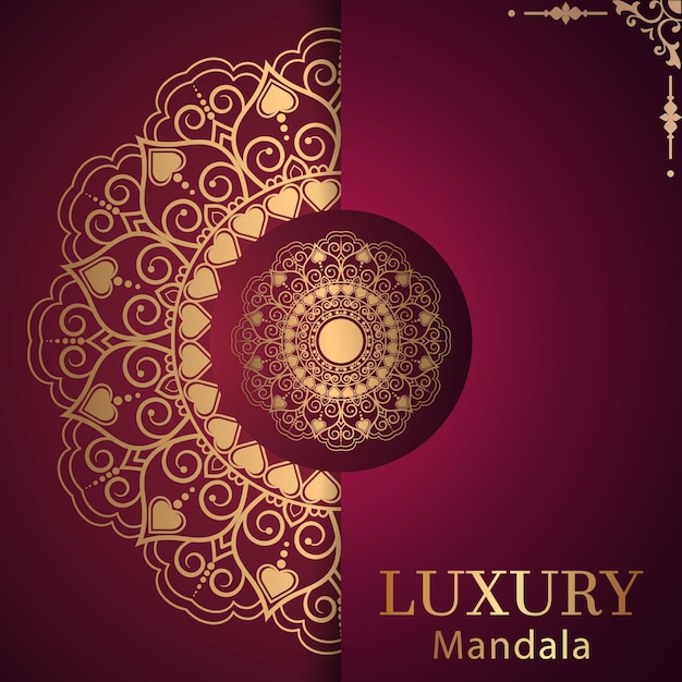 Fondo de diseño de mandala ornamental de lujo en vector de color oro