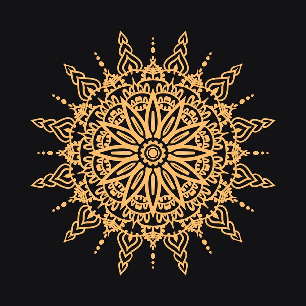 Fondo de diseño de mandala ornamental de lujo de vector libre en color dorado