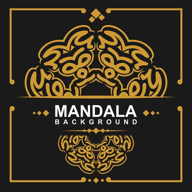 Fondo de diseño de mandala ornamental de lujo vectorial en color dorado