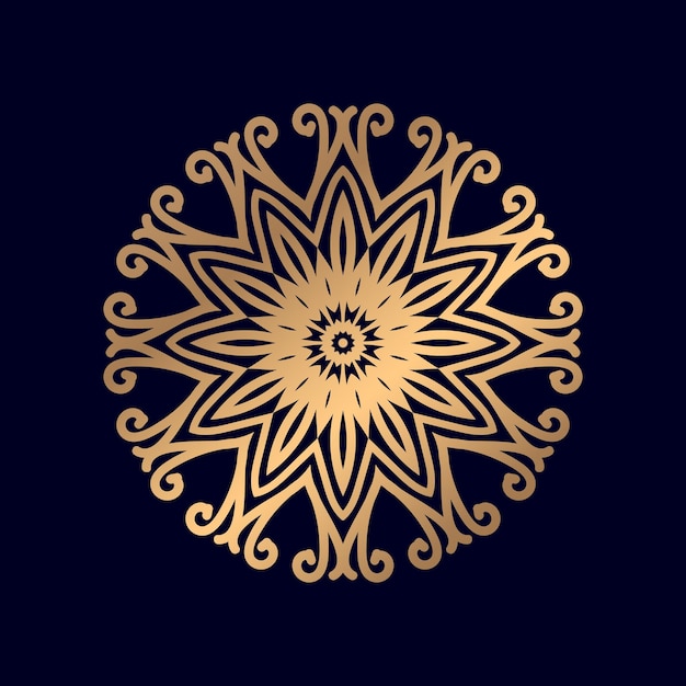 Fondo de diseño de mandala de patrón islámico dorado hermoso