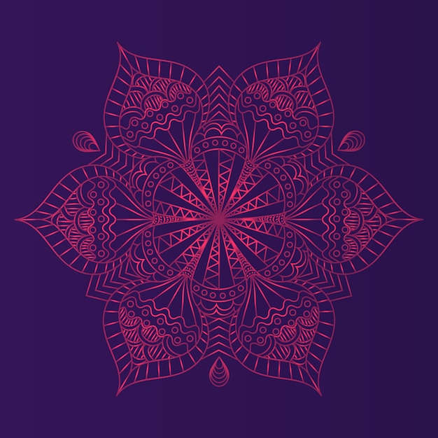 Vector fondo con diseño de mandala rosa