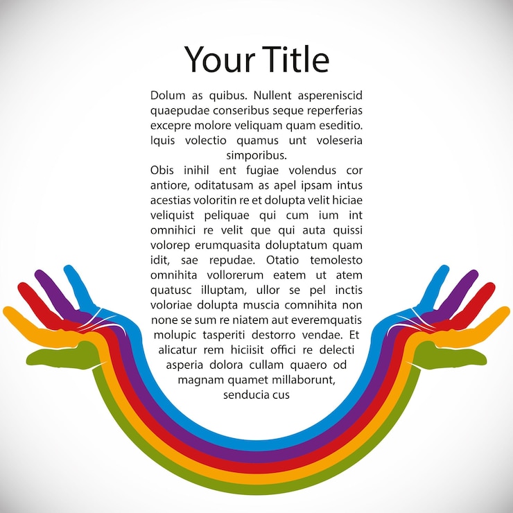 Vector fondo de diseño con manos pintadas con arco iris